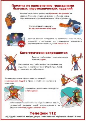 Памятка по применению гражданами бытовых пиротехнических изделий