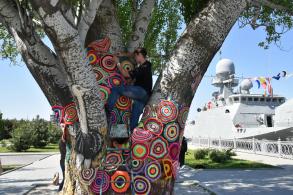 Астраханский тополь переодевается