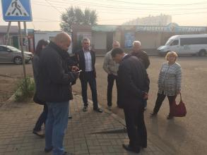 Выездное совещание по вопросу санитарного состояния конечной остановки микр. "Военный Городок"