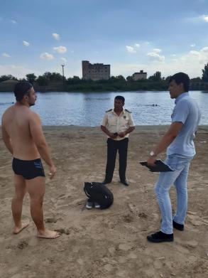 Проведено рейдовое мероприятие в поселке Свободный береговая линия р. Кривая Болда по несанкционированным местам купания