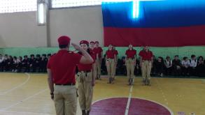 Смотр-конкурс строевой подготовки и принятие присяги юнармейцами