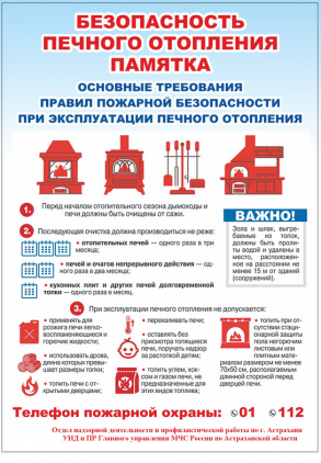 Памятка о безопасности печного отопления