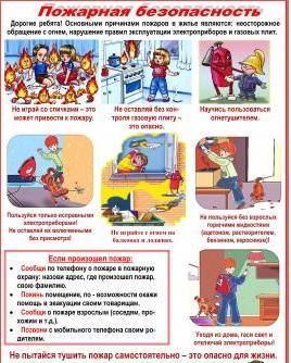 Напомните детям о правилах пожарной безопасности 