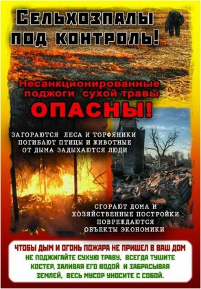 Сжигание сухой травы может привести к пожару