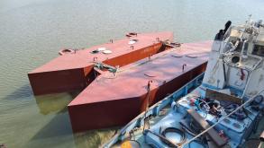 Начались испытания новых понтонов для переправы через Воложку