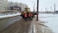 Уборка снега в Трусовском районе г. Астрахани.