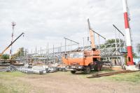 На муниципальном стадионе начались работы по обустройству игрового поля