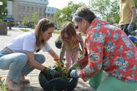 В память о трагедии в «Крокус Сити холле» в Астрахани высадили тысячу цветов