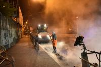 На улице Академика Королева начали укладывать асфальт