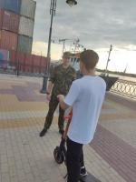 Межведомственное рейдовое мероприятие по набережной реки Волги совместно с представителями ГБУ АО «Центр военно-патриотического воспитания, казачества и подготовки населения к военной службе».