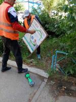 Демонтаж незаконно установленных рекламных конструкций на территории Трусовского района