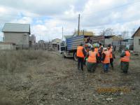 Уборка территории по ул. Воронихина.