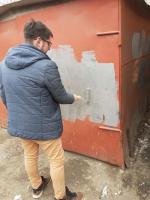 Проведение очередного рейдового мероприятия по закрашиванию незаконных надписей